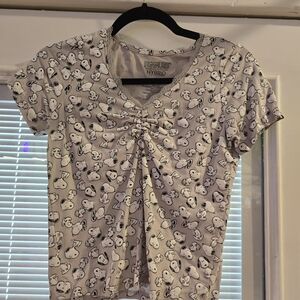 Peanuts Gray Snoopy Crop Top